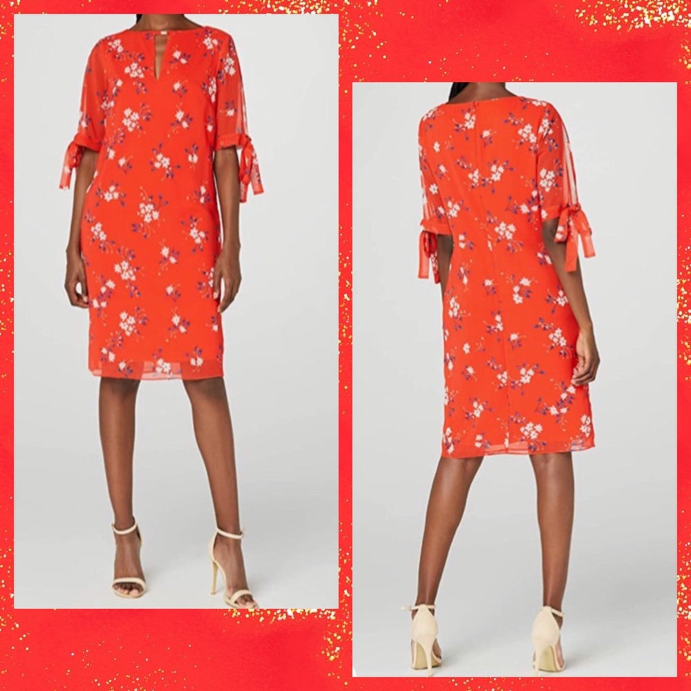 Truth & Fable Sheer Sleeve Tunic Dress